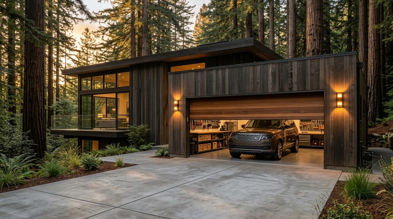 Huda Sayegh Garage Door Rapid Service Garage Door Gliding Open Revealing Warm Illuminated Interior